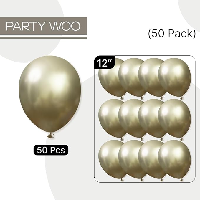 PartyWoo Metallic Green Balloons 50pcs 12 Inch Metallic Hunter Forest Green Boho Neutral Balloons for Graduation Wedding Engagement Baby Shower Woodland Jungle Birthday Party Decorations Green-G126
