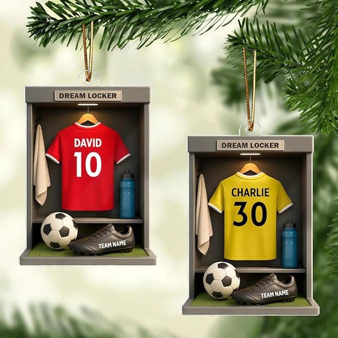 Personalized Soccer Christmas Acrylic Ornament, Soccer Ornament, Soccers Ornaments Christmas Tree Hanging Ornaments Tree Decorations, Soccers Player Uniform /2