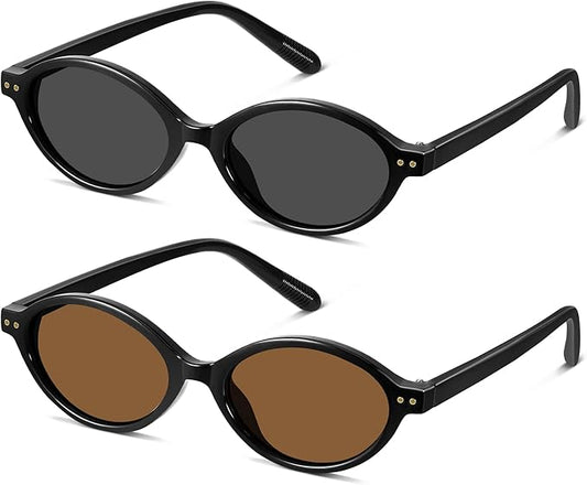 GRFISIA Retro Oval Sunglasses Womens Small Trendy Sun Glasses Sunnies UV400 Protection