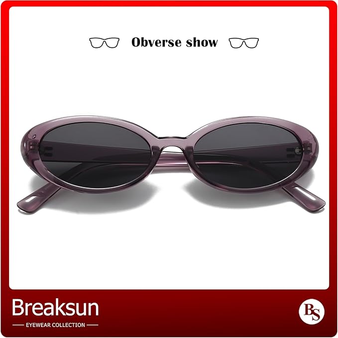 Retro Oval Sunglasses for Women Men Fashion Small Oval Sunglasses 90s Vintage Shades