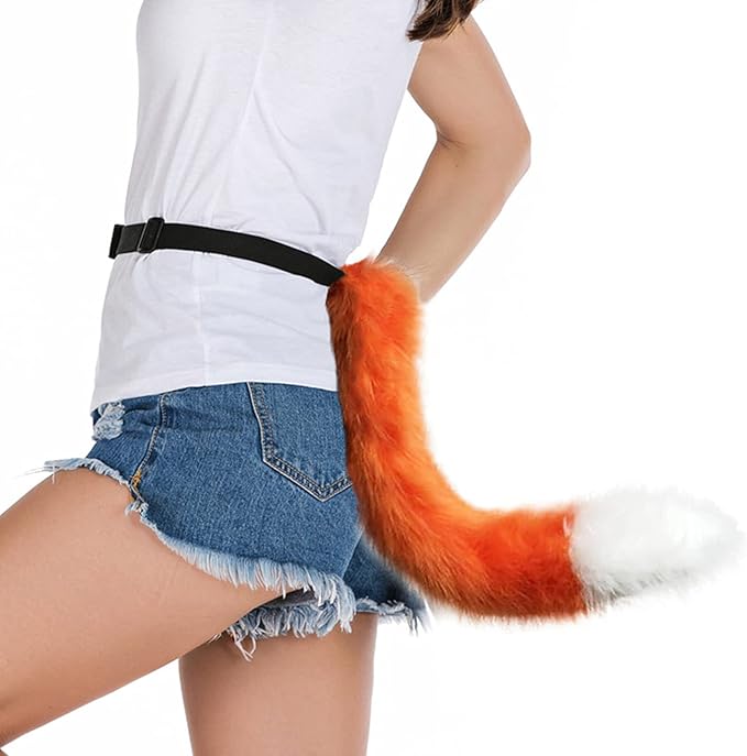 Faux Fur Fox Costume Tail Cosplay Halloween Christmas Party Costume One Size