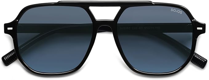 SOJOS Retro Trendy Aviator Polarized Sunglasses Men Women Vintage 70s Square Stylish Frame Sun Glasses SJ2283