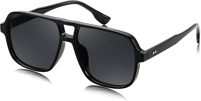 FEISEDY Retro Square Aviator Sunglasses Women Men 70s Vintage Trendy Plastic Frame Sun Glasses B4158