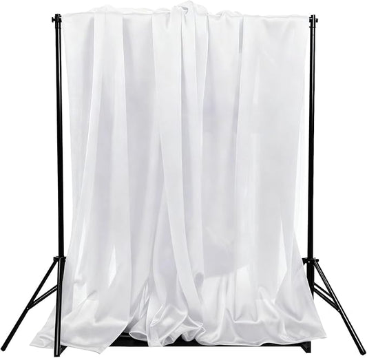 5x10FT Photo Stage Backdrop 2 Panels Curtains Drapes for Photography and Party (White)