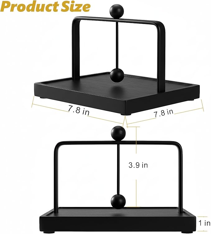 ALLCENER Napkin Holder for Table with Weighted Arm | Black Modern Flat Napkin Holder | Matte Metal & Wood Design for Kitchen Counter, Dining, and Outdoor Patio