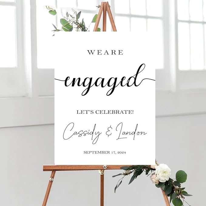 Personalized Engagement Welcome Sign, Engagement Party Sign, Engagement Decor, Engagement Decorations, Engagement Sign, Engaged Sign, Engaged Welcome Sign UNIPROSIGNS #9