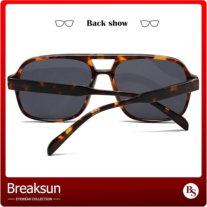 Retro Aviator Sunglasses for Women Men Trendy Classic 70s Square Green Aviator Sun Glasses Vintage Shades