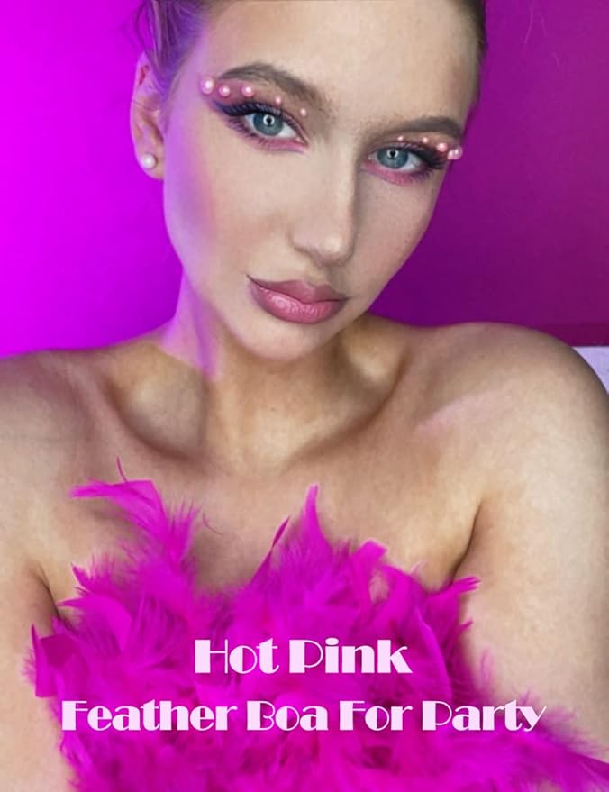 Feather Boa with Heart Rimless Sunglasses,4 ft Feather Boa for Bachelor Party Halloween Christmas Costume Accessory