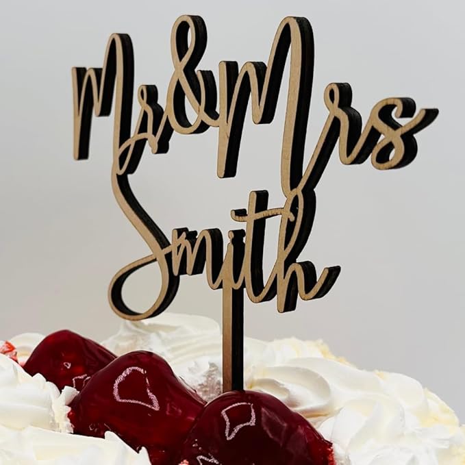 Wedding Cake Toppers, Wedding Cake Toppers Bride and Groom, Custom Cake Topper, Customize Your Own Anniversary Mr and Mrs (Cake Topper Design 3)