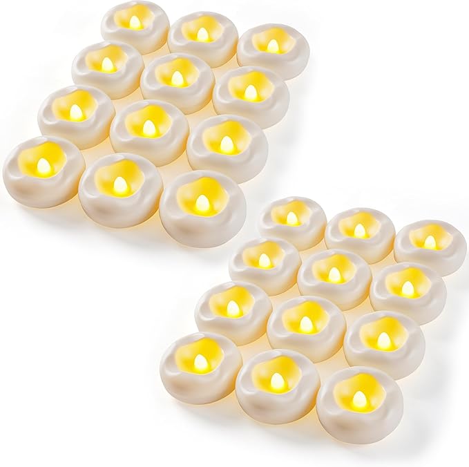 24 Pack 2.3” Flameless LED Floating Candles, Water-Activated Battery Operated Floating Candle with180+ Hours Runtime for Cylindrical Vase, Pool, Fountain - Ideal for Wedding, Party Decoration