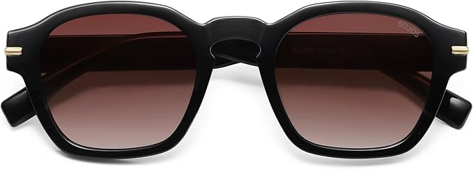 SOJOS Vintage Retro Square Polarized Sunglasses Men Standard Fit Trendy Womens Sun Glasses SJ2382