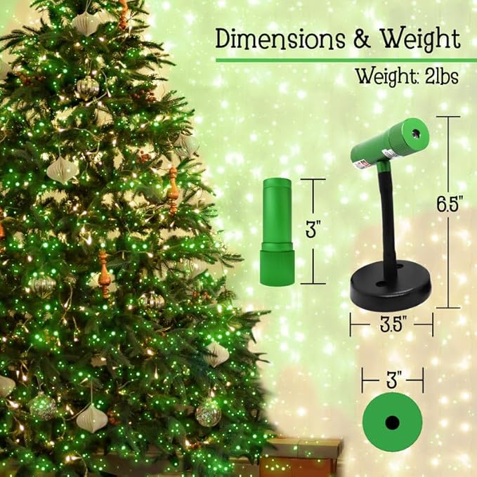 Commercial Green Laser Projector Light for Holidays - Christmas Laser Lights Outdoor Projector - Garden & Landscape Spotlights - Tree Lighting Outdoor Color Light Projector