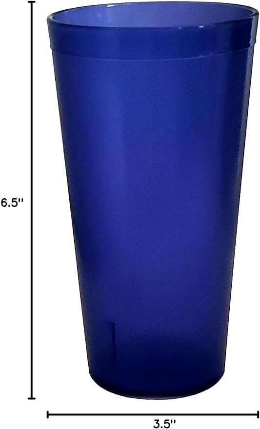 Party Outlaw Purple Plastic Cup Tumblers 6 Pc 20oz Lightweight, Heavy Duty Stackable Cafe Style Plastic Glasses. Reusable & Dishwasher Safe Ice Tea & Water Cups