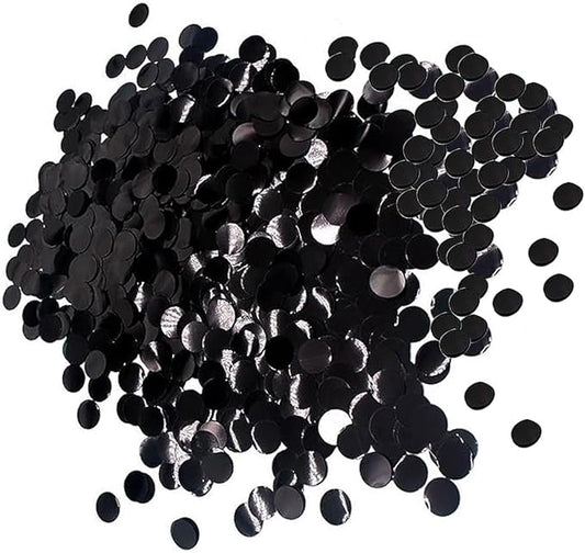 Black Table Confetti 0.59 inch Metallic Foil Confetti for Wedding Birthday Party Confetti Decoration (2.12 oz /1 pack)