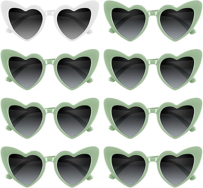 4/6/8/10/12 Pack Bachelorette Sunglasses Heart Sunglasses Vintage Heart Shaped Glasses for Women Bridal Party Wedding
