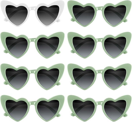 4/6/8/10/12 Pack Bachelorette Sunglasses Heart Sunglasses Vintage Heart Shaped Glasses for Women Bridal Party Wedding