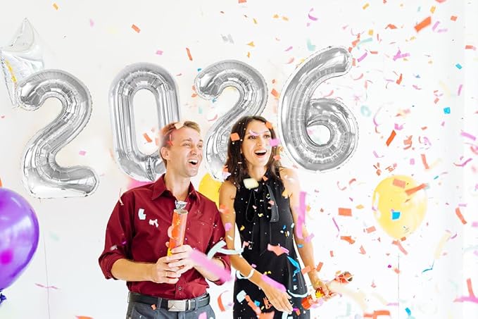 2026 balloons, Silver 40 Inch 2026 Party Decorations New Year Nye Decorfor New Years Eve Party Supplies 2026, New Years Eve Party Balloons