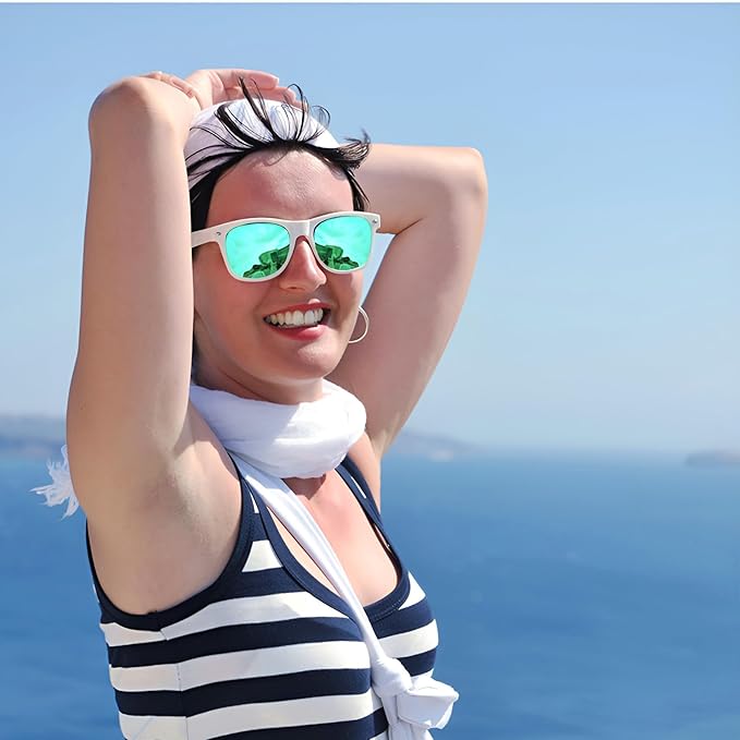 Fsmiling White Sunglasses Bulk Adult Party Sunglasses 80s Sunglasses Pack for Men Women Party Favors-10Pack