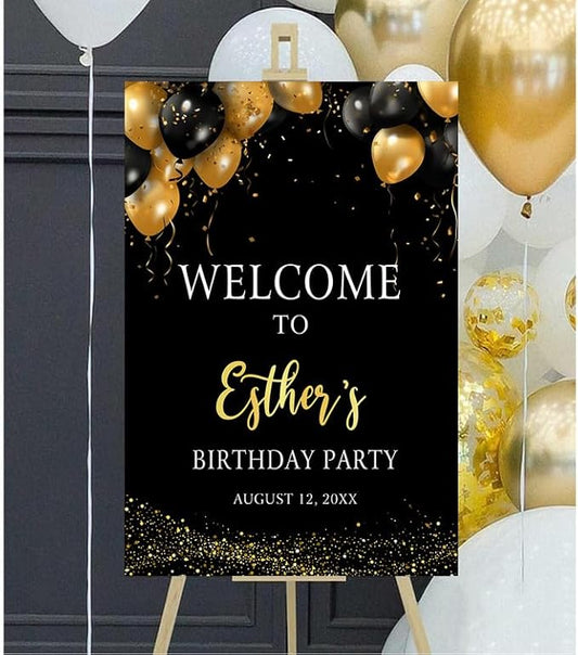 Personalized Sign for 50th Birthday Party - Decorations Celebration Sign, Happy Birthday Any Age Board, Minimalist Party Signs#5