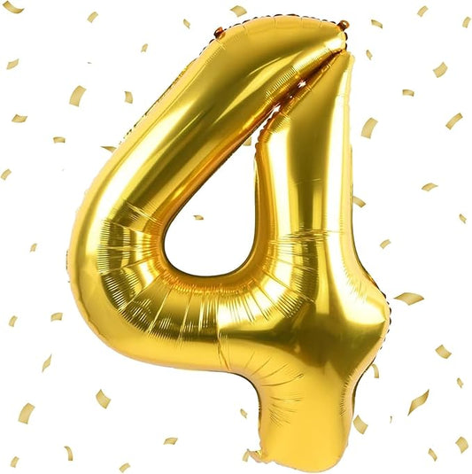 40 inch Gold Number Balloon Giant Foil Helium Balloons Gold Number 4 Balloon for 4th Birthday Party Anniversary Decorations Supplies
