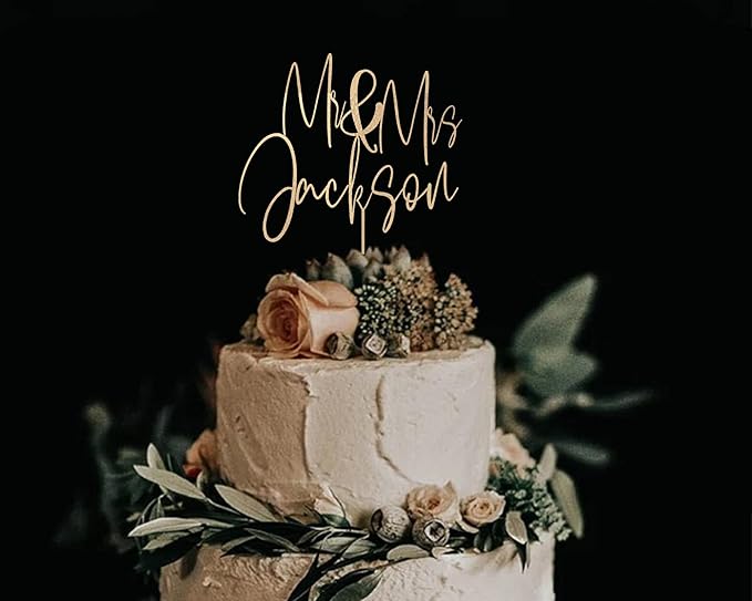 Wedding Cake Toppers, Wedding Cake Toppers Bride and Groom, Custom Cake Topper, Customize Your Own Anniversary Mr and Mrs Cake Topper