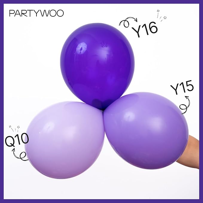 PartyWoo Dark Purple Balloons 50pcs 12 Inch Royal Purple Latex Helium Balloons for Birthday Baby Shower Graduation Anniversary Bachelorette Princess Butterfly Themed Party Decorations Purple-Y16