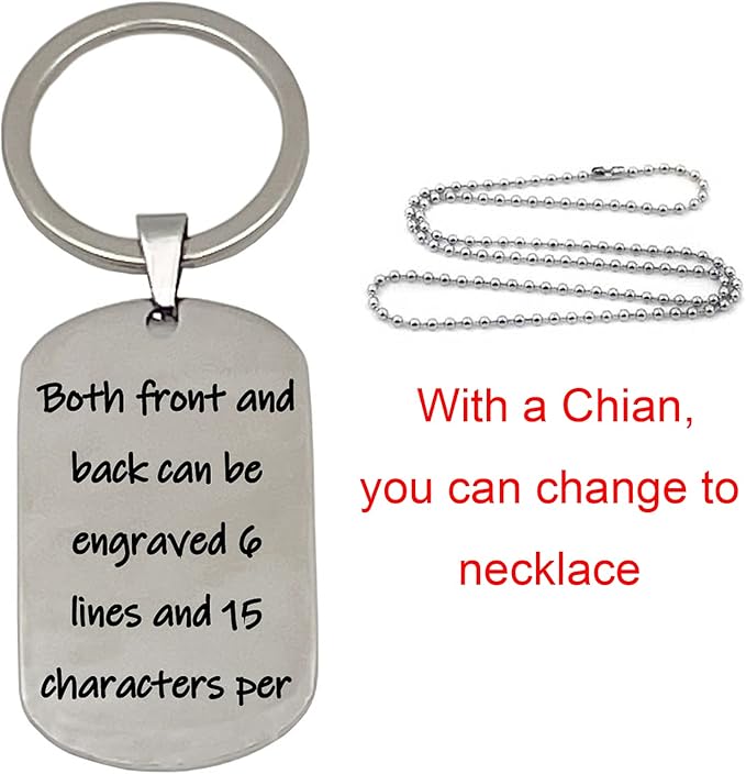 good goods Personalized Keychains for Women Customized Key Chains Men Engraved Name Inspirational Stainless Steel Dog Tag