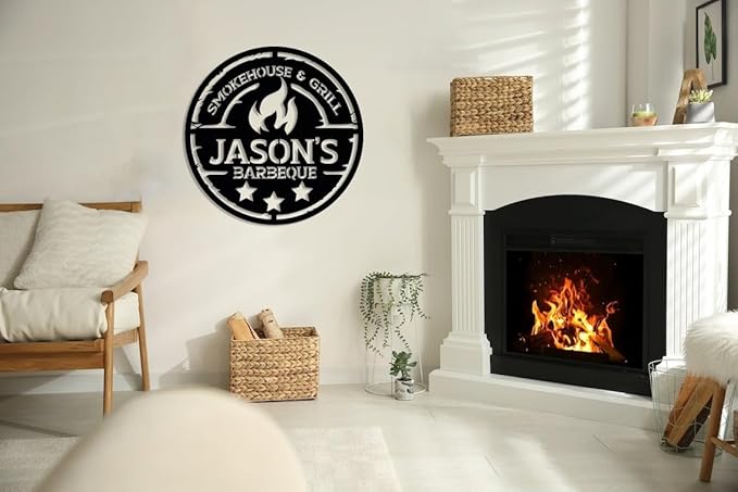 Personalized Metal Barbecue Wall Sign, Custom Barbecues Sign for Outdoor, Large BBQ, Barbecue Metal, Custom BBQ & Grill Signs, Father's Day Gift, Gift for Dad, Grandpa /2