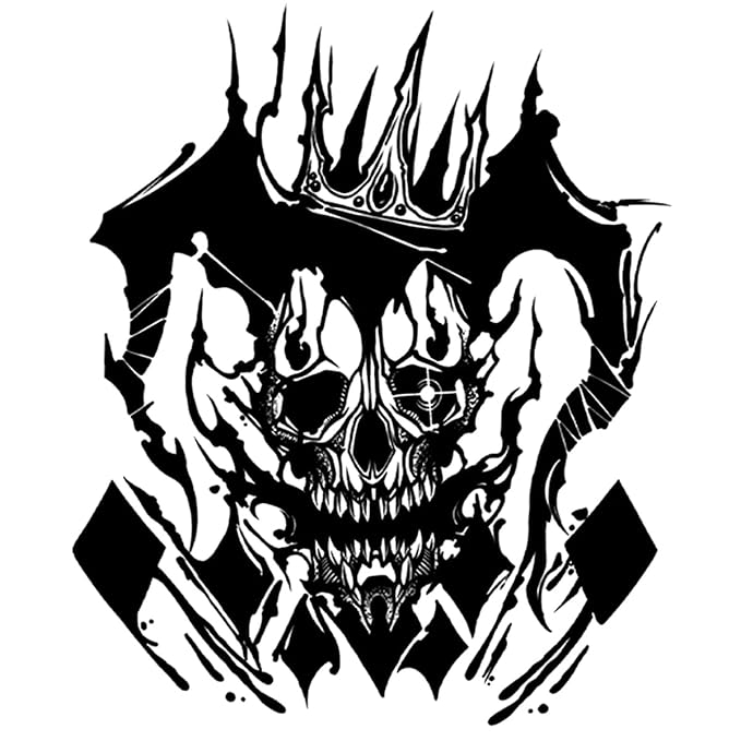 INKARTLINK Tattoo Tech, 2 Sheets Large Semi Permanent Tattoo, Adult Art Design Temporary Tattoos, Lasts 1-2 Weeks, Waterproof, Realistic Look, No Adhesive, No Reflection (Joker King Design)