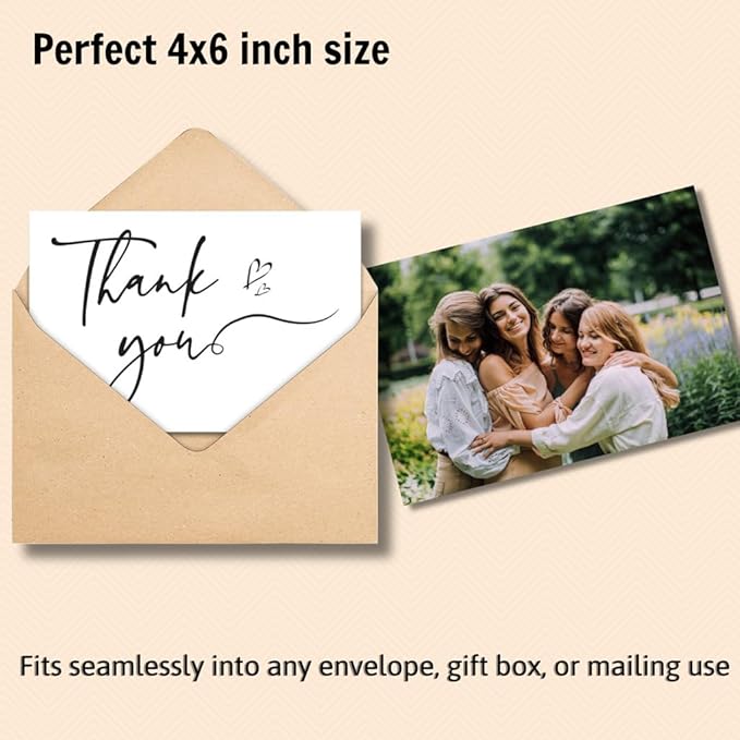 60 Pack Thank You Cards Bulk with Kraft Envelopes and Stickers – 4x6 Inch Elegant Minimalist Designs, Perfect for Business, Wedding, Baby & Bridal Shower, Graduation, Funeral or Personal Notes