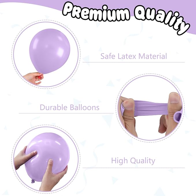 Pink and Purple Balloons,12 Inch Metallic Pink Light Purple White and Gold Baloons with Confetti Balloon for Girls Birthday Baby Shower Wedding Bridal Shower Party Decorations