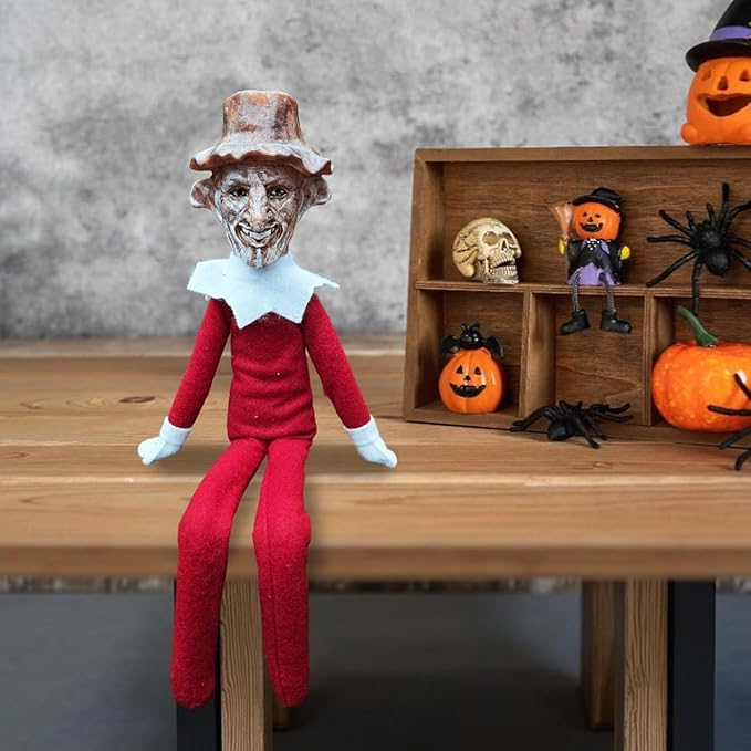 Creepy Goblin Elf Decoration 35cm – Handmade Horror-Inspired Ornament for Christmas, Halloween & Holiday Party Décor – Spooky Collectible with Sinister Expression