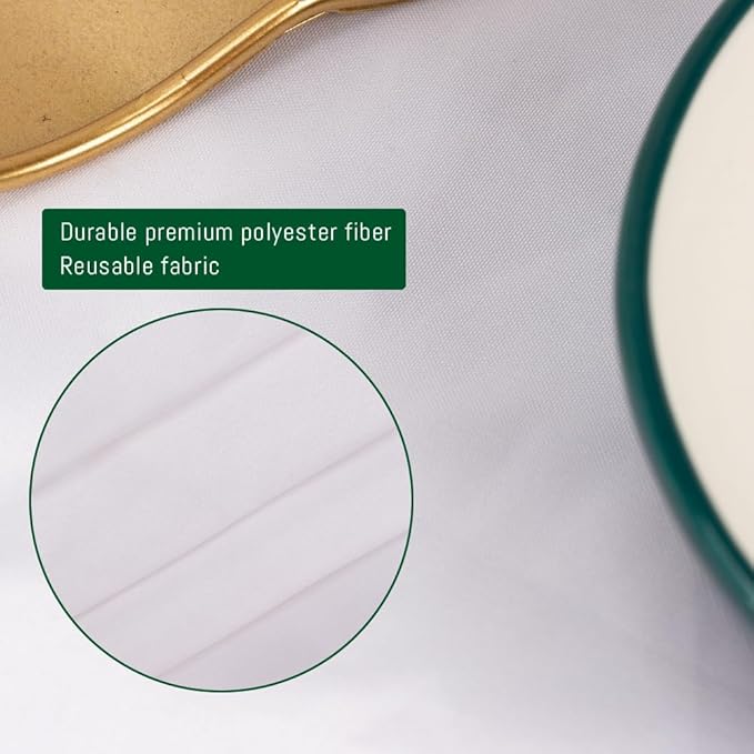 10 Pack Round Tablecloth White 120 Inch, Stain Resistant and Wrinkle Polyester Fabric, Washable Table Cover for Kitchen Dining, Wedding, Buffet Table, Holiday Party