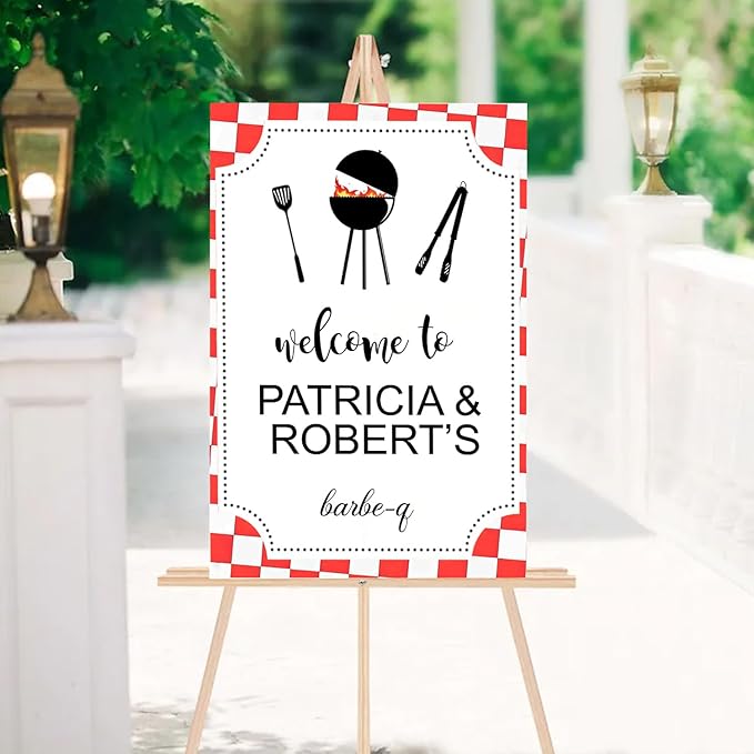 BBQ Sign, Personalized Welcome Sign, 12' x 18', PVC, Weather Resistant