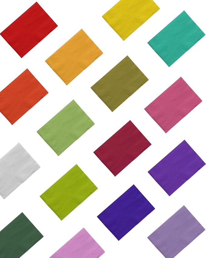 qiqee 24 Colors Dinner Paper Napkins 13 * 16inch Guest Disposable Hand Paper Towels for Birthday, Wedding, Party Cocktail, Lunch, Dessert, Kitchen(192 Count）