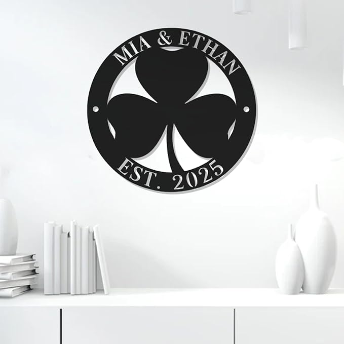 Custom St. Patrick’s Day Metal Shamrock Sign – Personalized Irish Lucky Wreath for Front Door, LED Wall Art, Festive Home & Party Decoration Gifts for Family Lover Patrick’s Day
