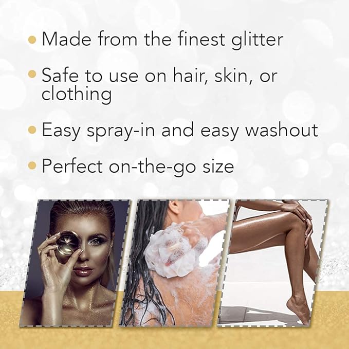 Punky Temporary Hair and Body Glitter Spray, Gold/Silver – Glitters Hairspray, Adds Shimmery Glow, Hair Glitter for Kids, Women, Men 3.5 oz