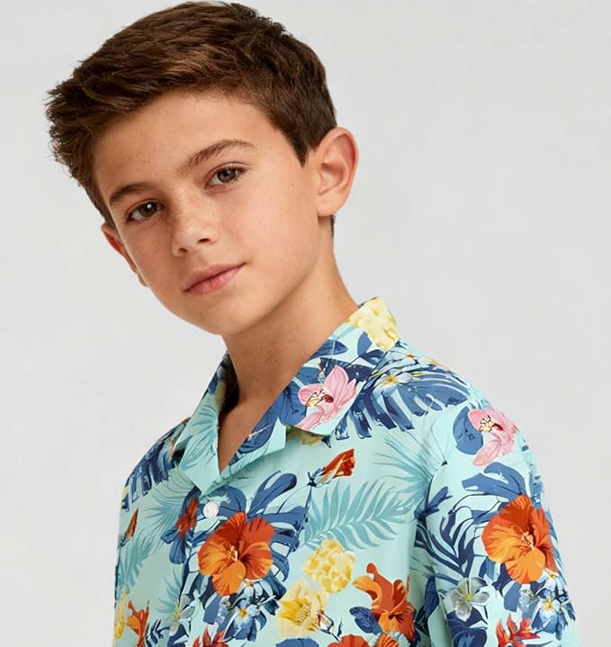 Cromoncent Matching Hawaiian Outfits for Family, Dad and Son Matching Luau Beach Tropical Shirts Mommy Daughter Tropical Sets