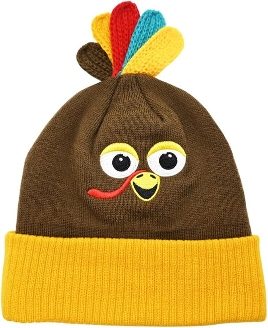 WODMAZ Thanksgiving Beanie Hat, Turkey Trots Hat for Adults Women Men Dress Up Party, Role Play and Thanksgiving Costume Accessories