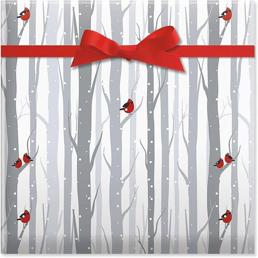 Current Forest Friends Silver Christmas Rolled Wrapping Paper - Premium Jumbo 23-Inch x 32-Foot Gift Wrap Roll, 61 Square Feet Total