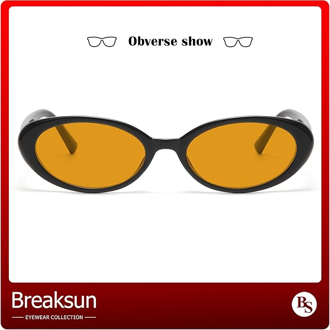 Retro Oval Sunglasses for Women Men Fashion Small Oval Sunglasses 90s Vintage Shades