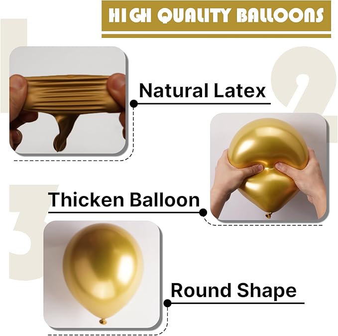 PartyWoo Metallic Gold Balloons 100pcs 5 Inch Small Mini Chrome Gold Latex Balloons for Graduation Baby Shower Gender Reveal Wedding Bachelorette New Year Birthday Party Decorations Gold-G101