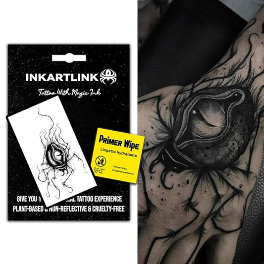INKARTLINK Temporary Tattoos, Semi Permanent Tattoos, Adult Art Designs, Waterproof Temporary Tattoos, Party Favors, Tattoo Stickers Realistic, No Adhesive, Lasts 1-2 Weeks (Evil Eye)