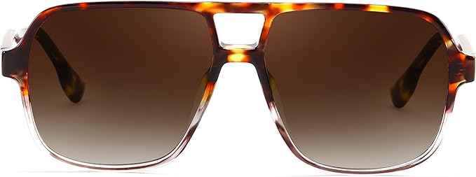 FEISEDY Retro Square Aviator Sunglasses Women Men 70s Vintage Trendy Plastic Frame Sun Glasses B4158