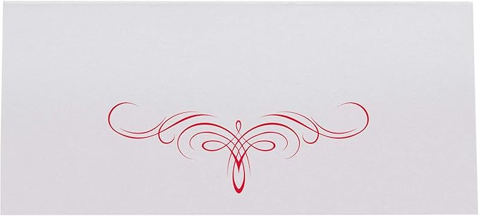 Decadent Flourish Printable Place Cards, Ruby Red (Choose Color), Set of 60 (10 Sheets), Laser & Inkjet Printers - Wedding, Party, Dinner, and Special Events - Made in the USA