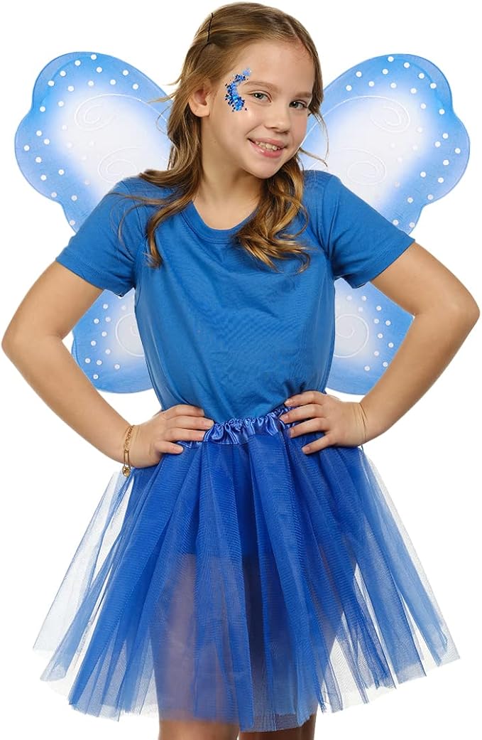 Funcredible Butterfly Wings with Chunky Glitter - Butterfly Costume - Fairy Wings Costume Set - Fairy Costume for Woman