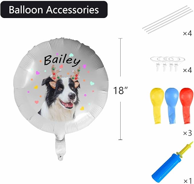 DIYKST Custom 18" Balloons with Logo Personalized Balloon with Photo Text Face on Balloon Design Your Own Balloons