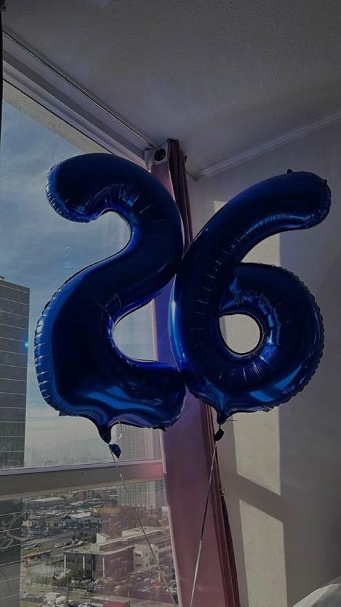 Night Blue 40 Inch Mylar Foil Number 6 Balloon, Birthday Digital Balloons for 6 16 Boy Girl Party Decorations Supplies,Night Blue Big Helium Balloon Numbers for 26 36 46 60 Men Women Anniversary