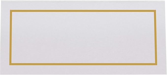Single Line Border Printable Place Cards, Gold (Choose Color), Set of 60 (10 Sheets), Laser & Inkjet Printers - Wedding, Party, Dinner, and Special Events - Made in the USA