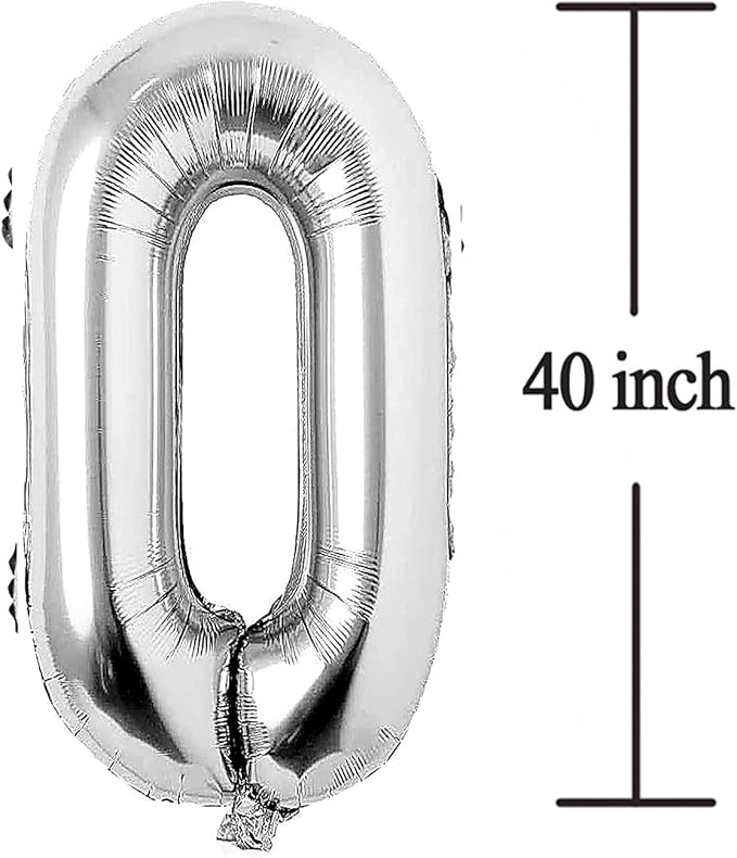 Silver 60 Number Balloons Big Giant Jumbo Large Number 60 Foil Mylar Balloons for Women Men 60th Birthday Party Supplies 60 Anniversary Events Decorations-40 inch